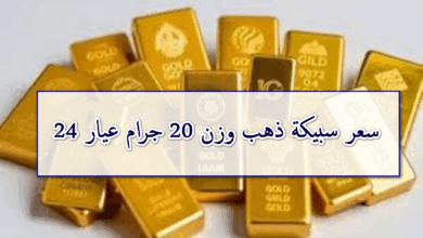 سعر سبيكة 20 جرام اليوم